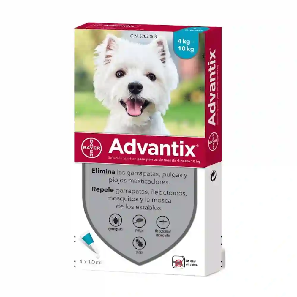 Advantix Pipetas de 1 ml para perros de 4-10 kg