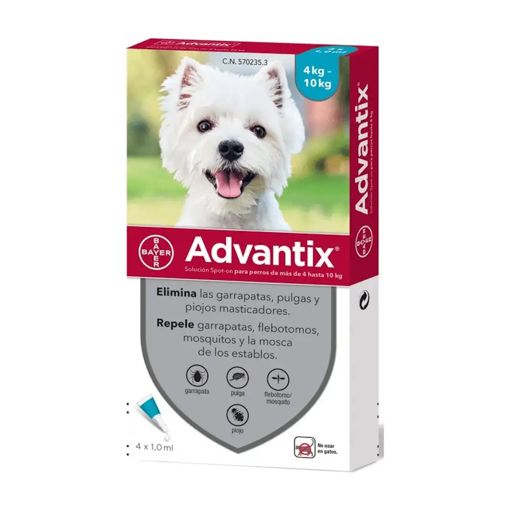 Advantix Pipetas de 1 ml para perros de 4-10 kg