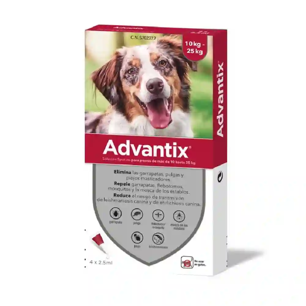 Advantix Pipetas de 2,5 ml para perros de 10-25kg