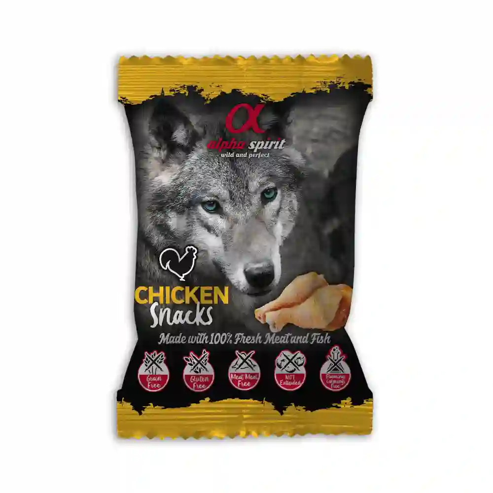 Bocadillos de espíritu alfa de pollo para perros 50g