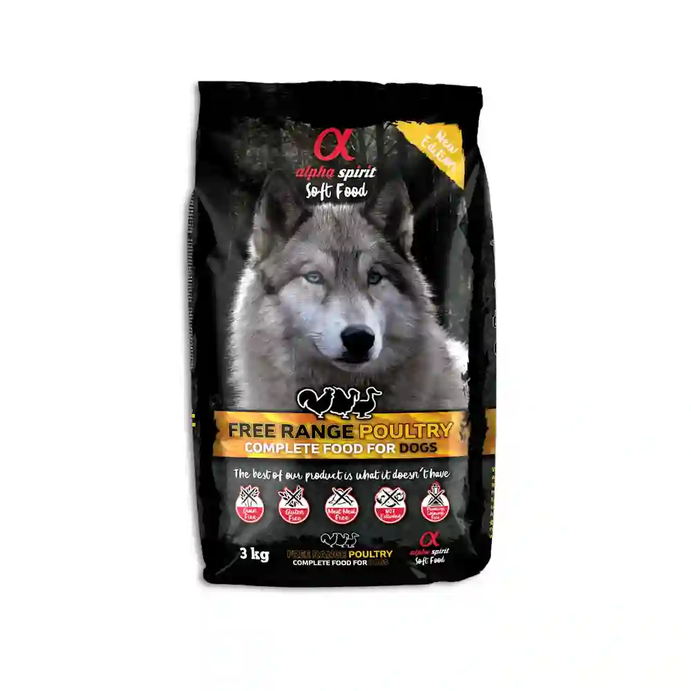 Alpha Spirit Alimento Completo Semihúmico Free Range Poultry Para Perros
