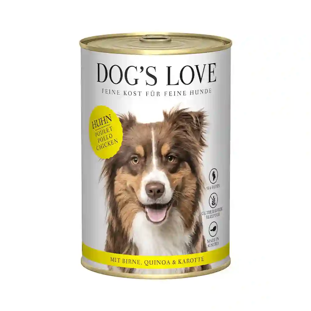 El amor del perro lata pollo para perros