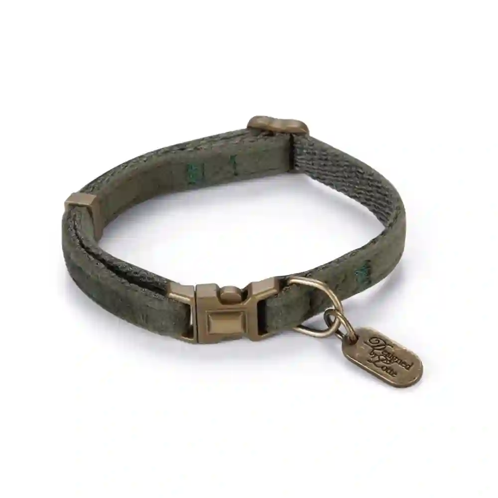 Collar velura verde para gatos