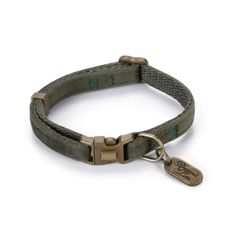 Collar velura verde para gatos