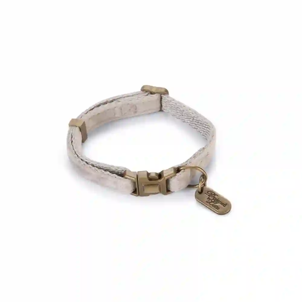 Collar velura gris para perro