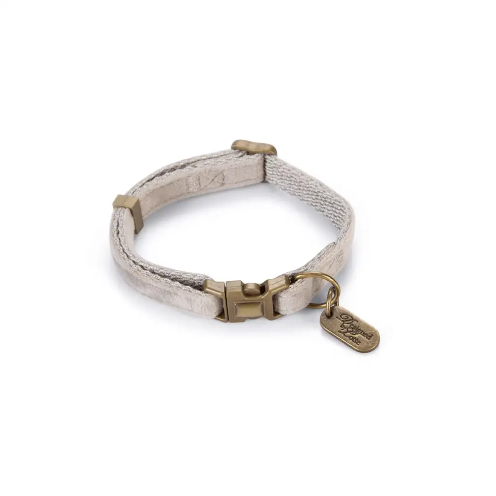 Collar velura gris para perro