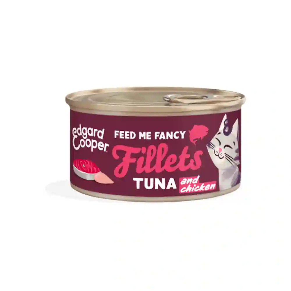 Edgard Cooper Lata Atún Fresco y Pollo (Filetes) para Gatos 70g