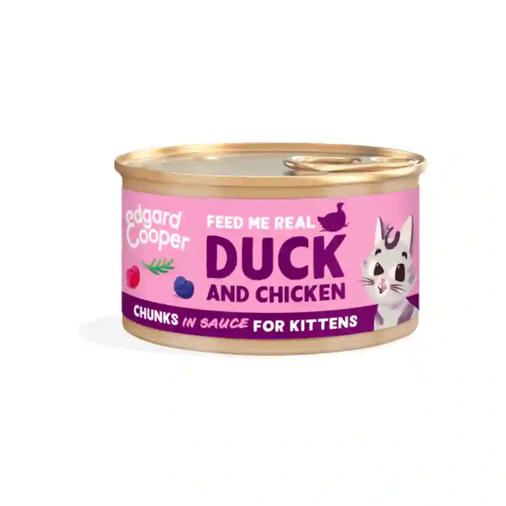 Edgard Cooper Lato Pato y Pollo (Trocitos en Salsa) Para Gatitos 85G