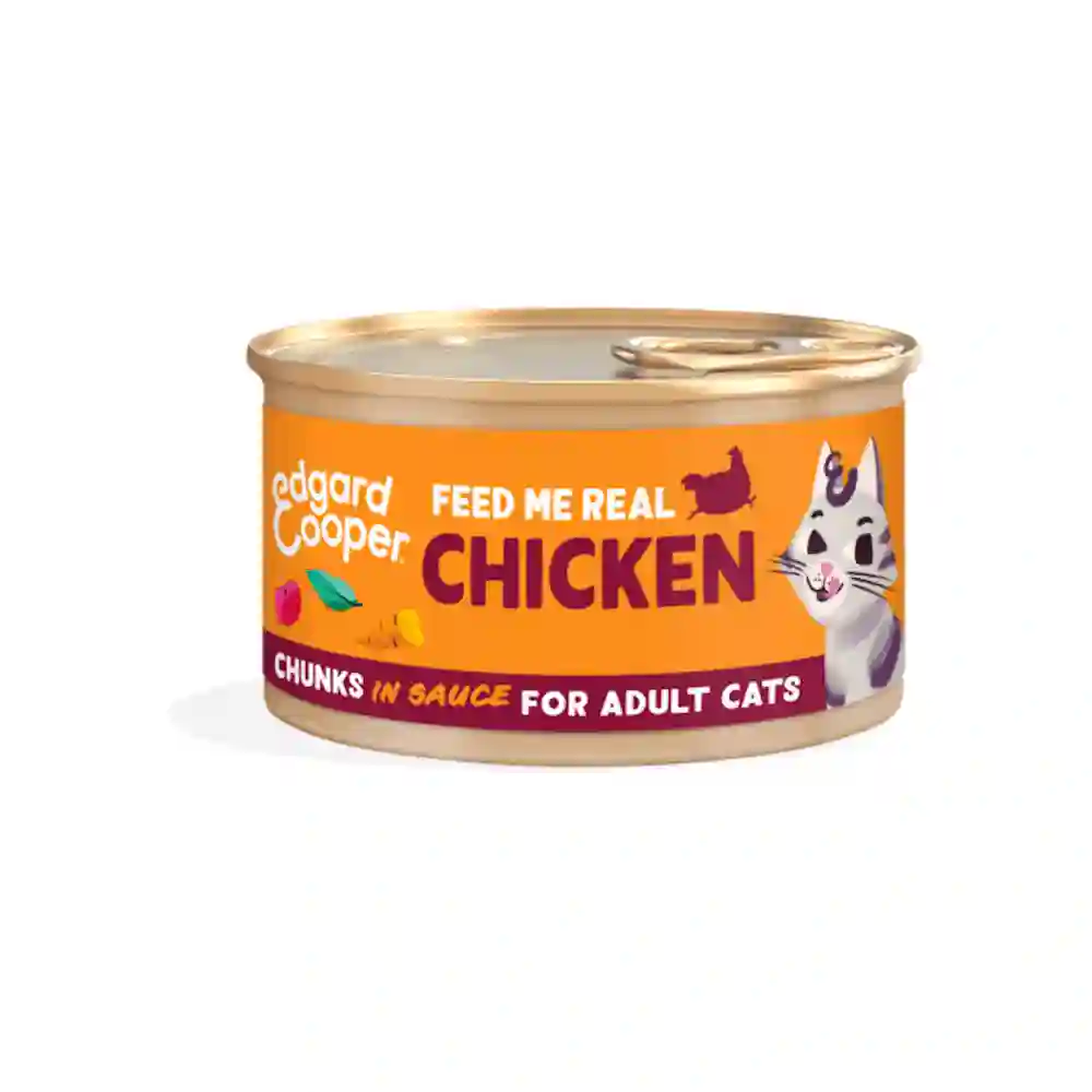 Edgard Cooper Lata Pollo (Trocitos en Salsa) Para Gatos 85G