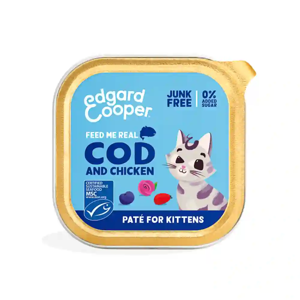 Edgard Cooper Tarrina Bacalao y Pollo (Paté) para Gatitos 85g
