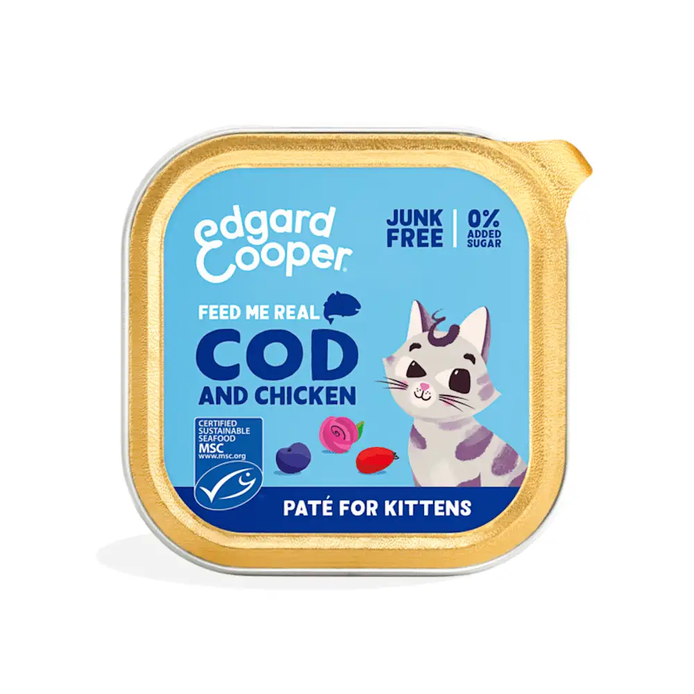 Edgard Cooper Tarrina Bacalao y Pollo (Paté) para Gatitos 85g