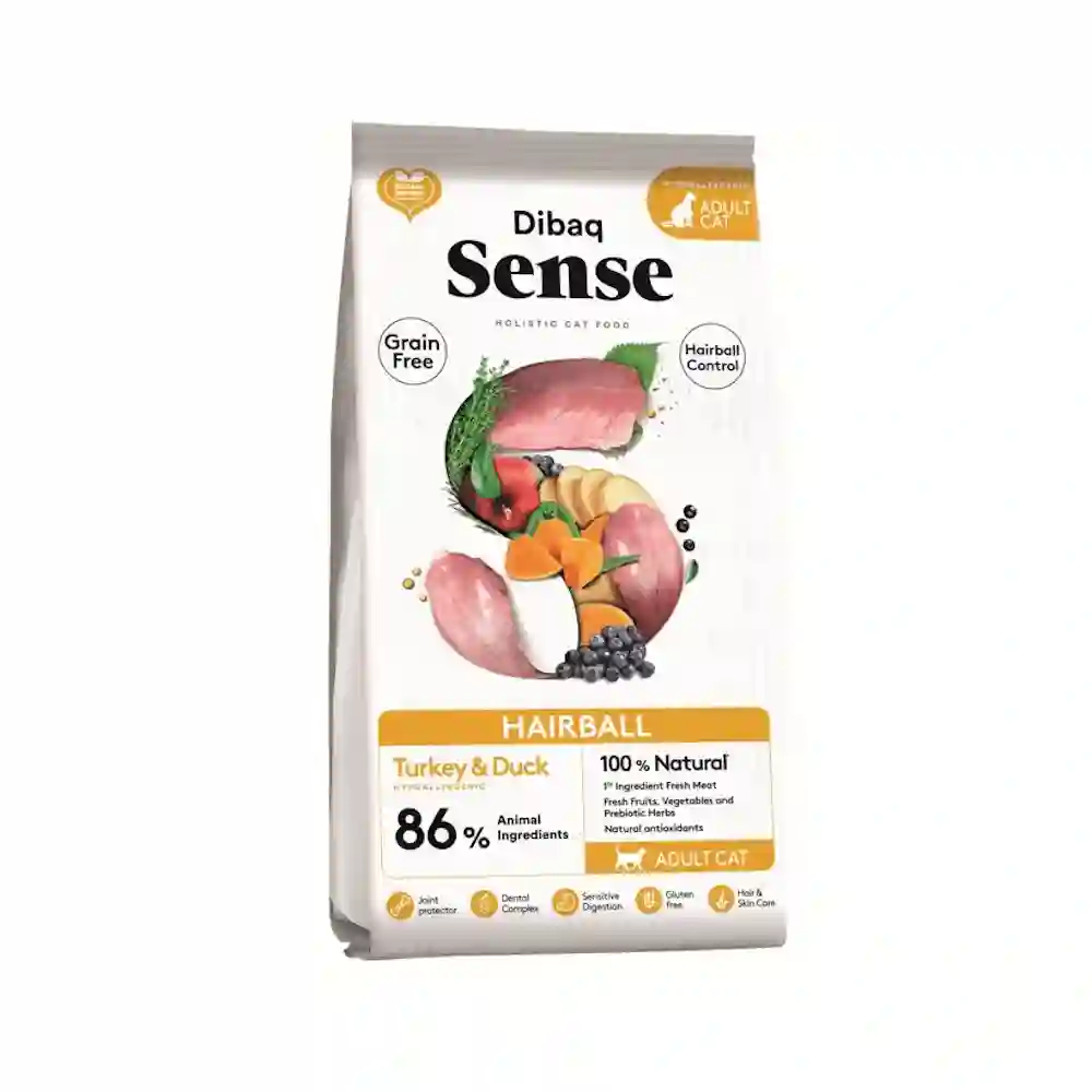 Dibaq Sense Cat Grain Free Hairball Pato y Pavo