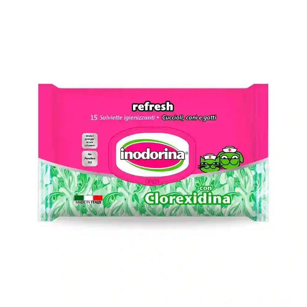 Inodorina toallitas refresh clorhexidina bolsillo 15uds