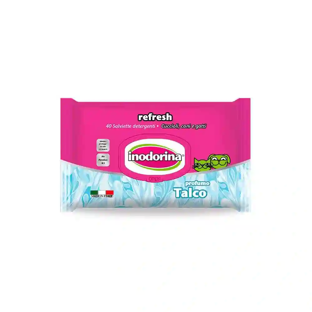 Inodorina toallitas higiénicas refrescante de bolsillo talco 15uds