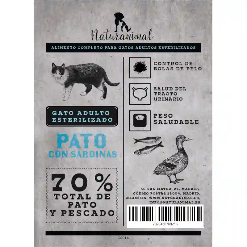 Receta de Pato y Sardinas para Gatos