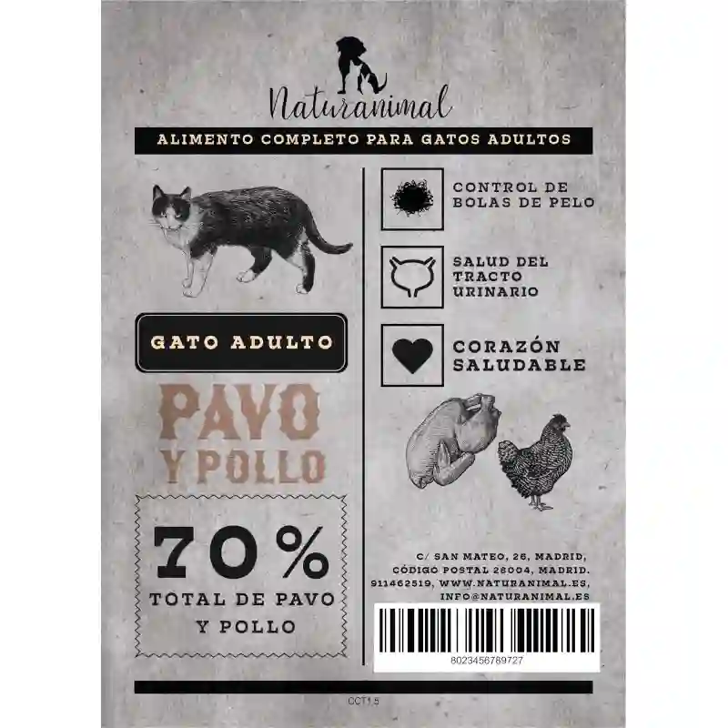 Naturanimal Receta de Pavo y Pollo para Gatos