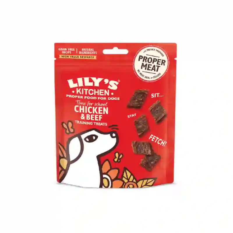 Lily's Kitchen Premios Tiempo para la escuela de pollo y ternera 70G