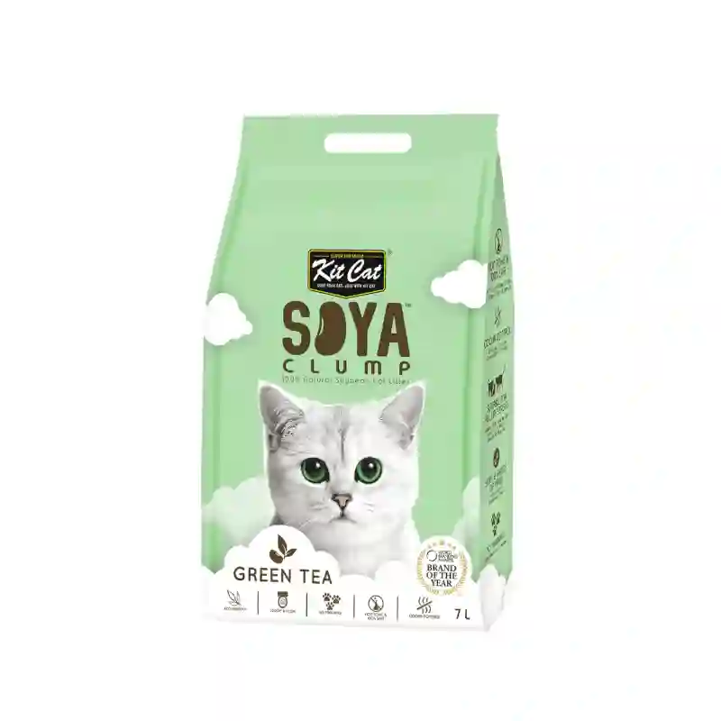 Kit Cat Soya Clump Harina de Saja Bio - Té Verde 7L