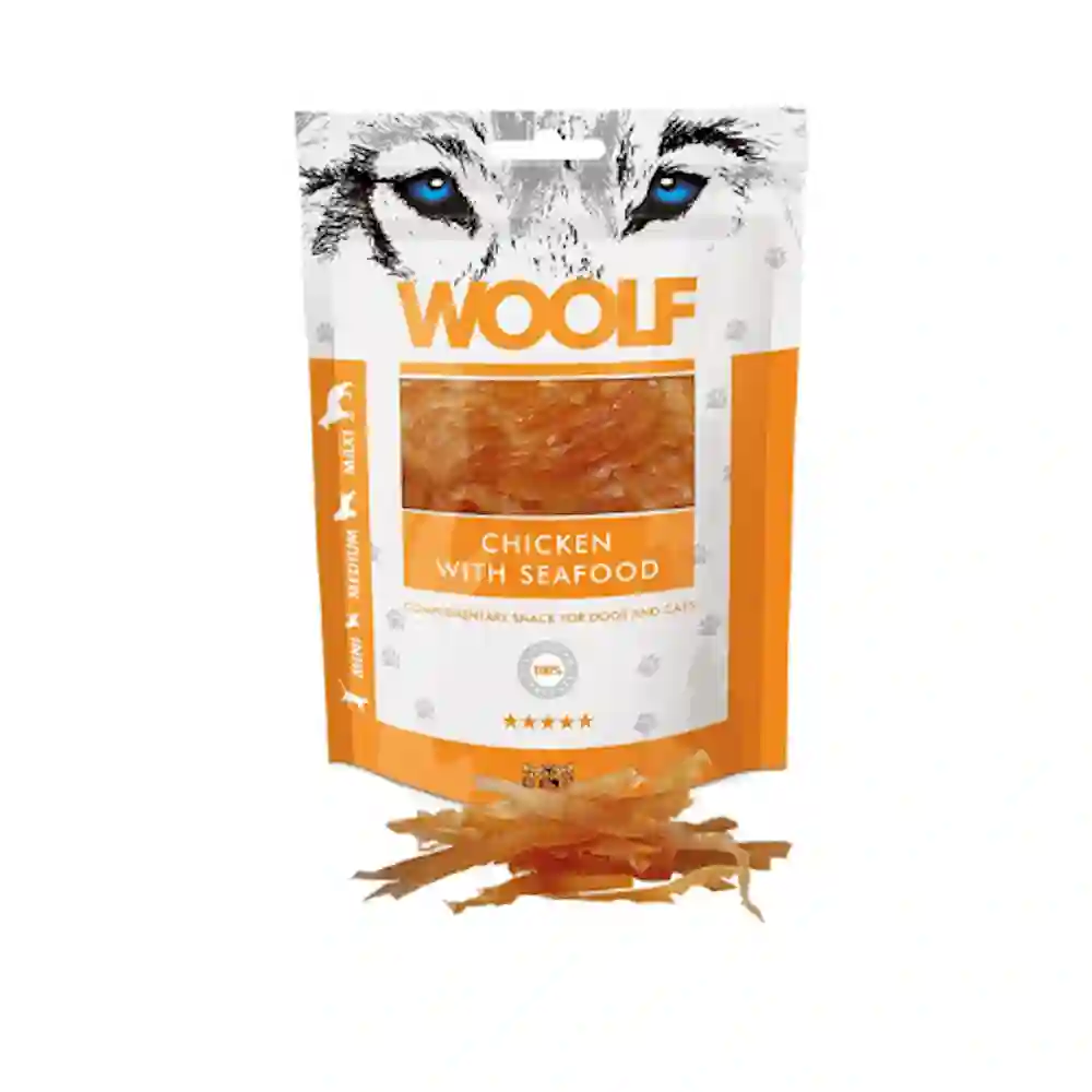 Woolf Snacks Pollo con Marisco 100g