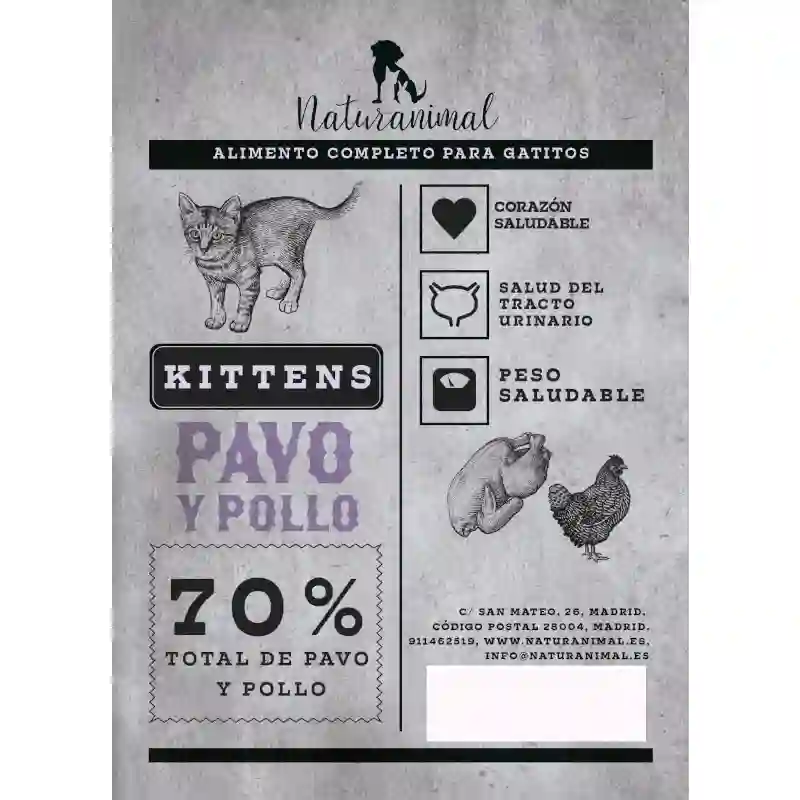 Naturanimal Receta de Pavo y Pollo para Gatitos (gatito)