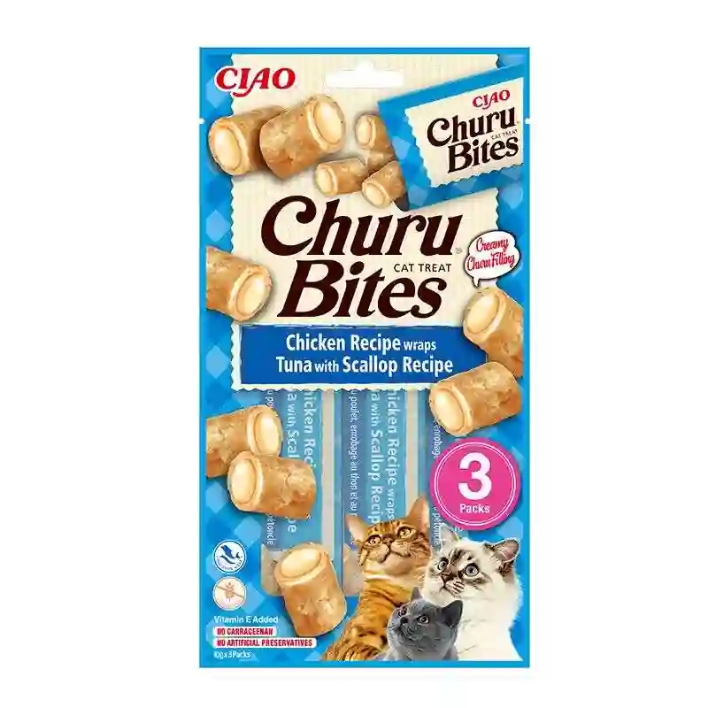 Churu Cat Bites Receta de Atún Con Vieira 3x10g