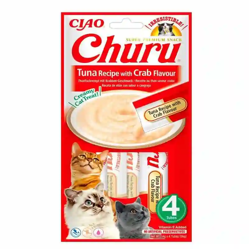Churu Cat Puré Receta de Atún Con Cangrejo 4x14g