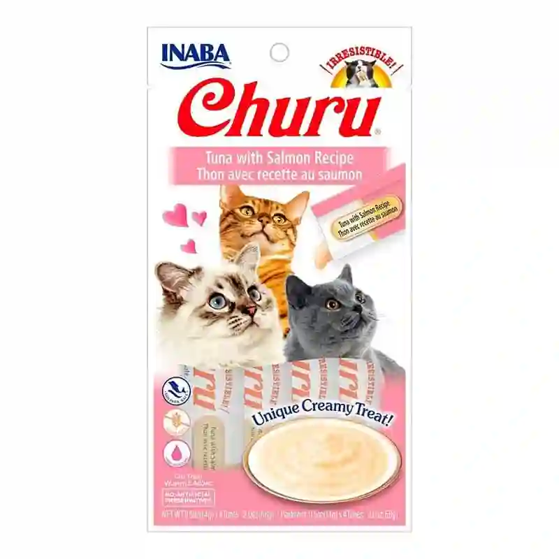 Churu Cat Puré Receta de Atún Con Salmón 4x14g