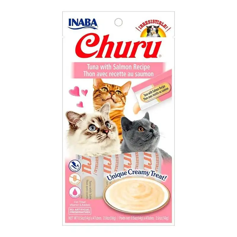 Churu Cat Puré Receta de Atún Con Salmón 4x14g