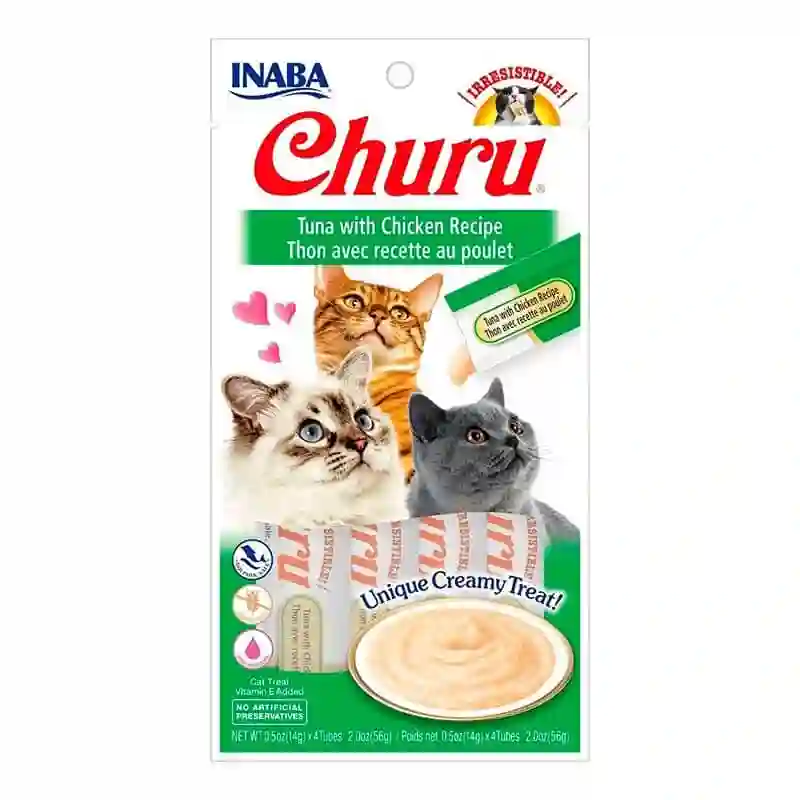 Churu Cat Puré Receta de Atún Con Pollo 4x14g