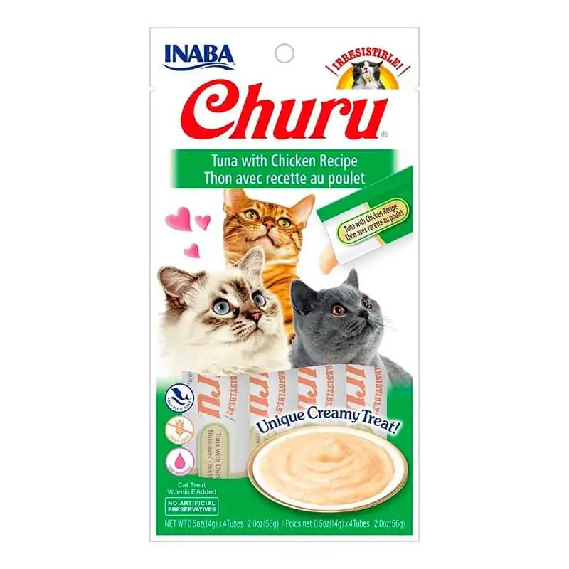 Churu Cat Puré Receta de Atún Con Pollo 4x14g