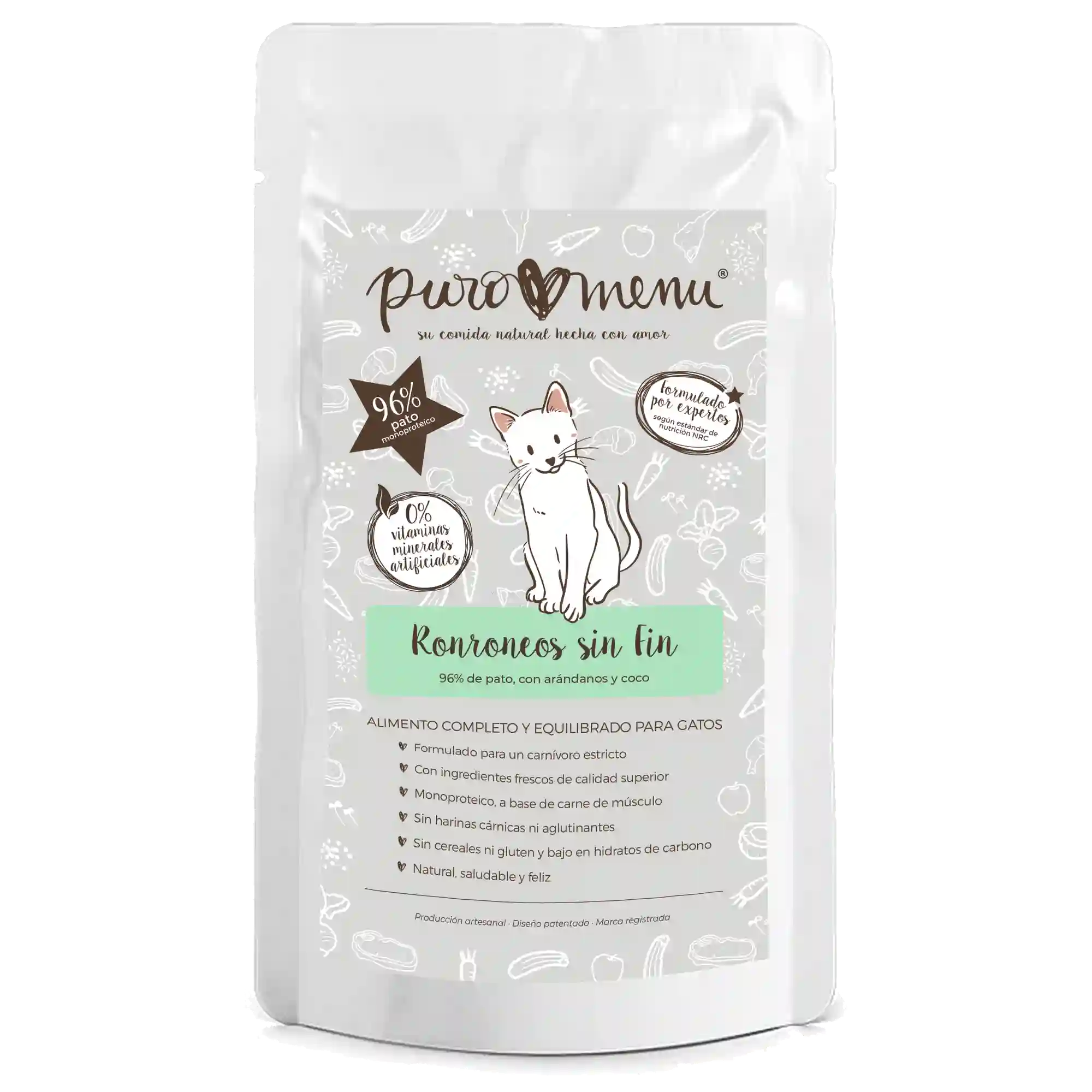 Puromenu Sobre Para Gato Ronronesos Sin Fin (Pato) 100g