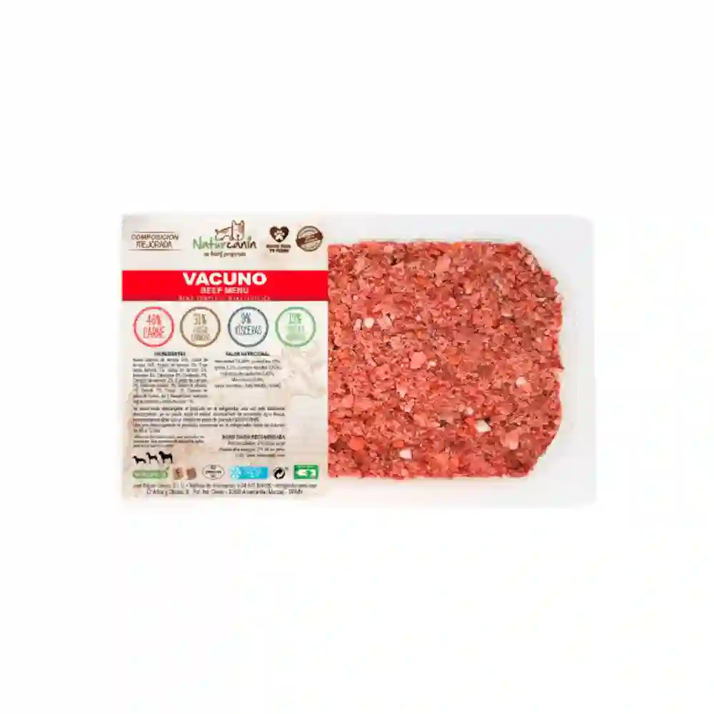 Naturcanina Menú de Vacuno para Perros BANDEJA DE 1KG