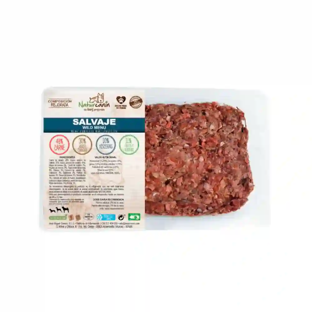Naturcanin Menú Salvaje (Caballo, Vacuno y Cordero) Para Perros Bandeja de 1kg