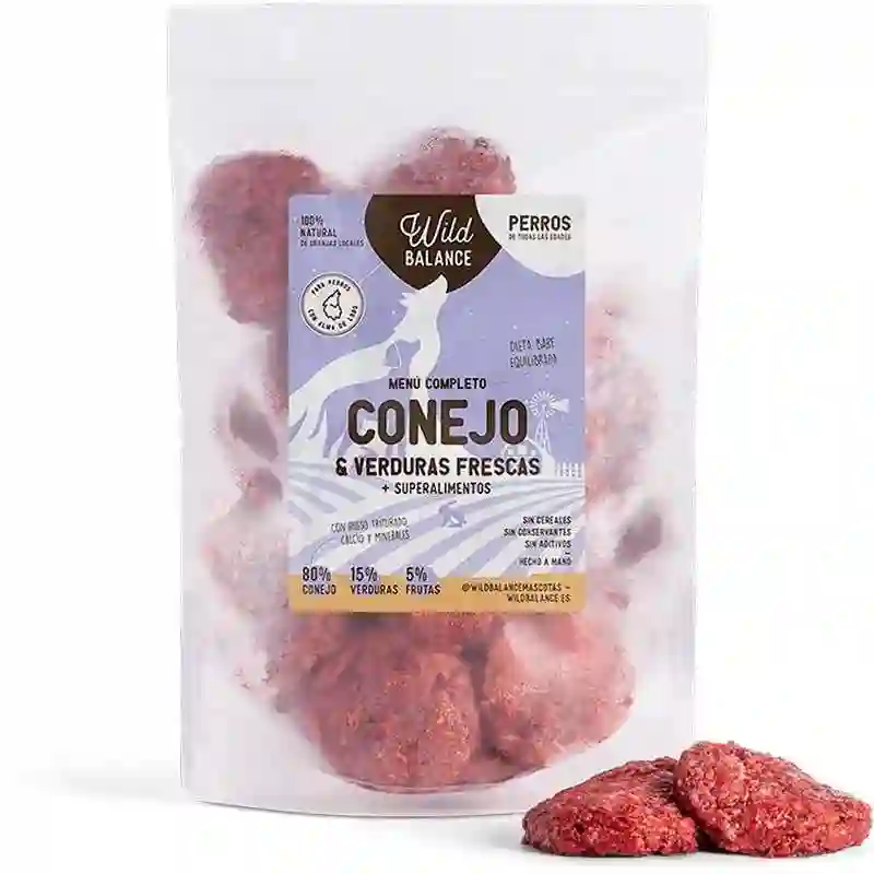 Wild Balance Menú BARF de Conejo con Verduras frescas para perros