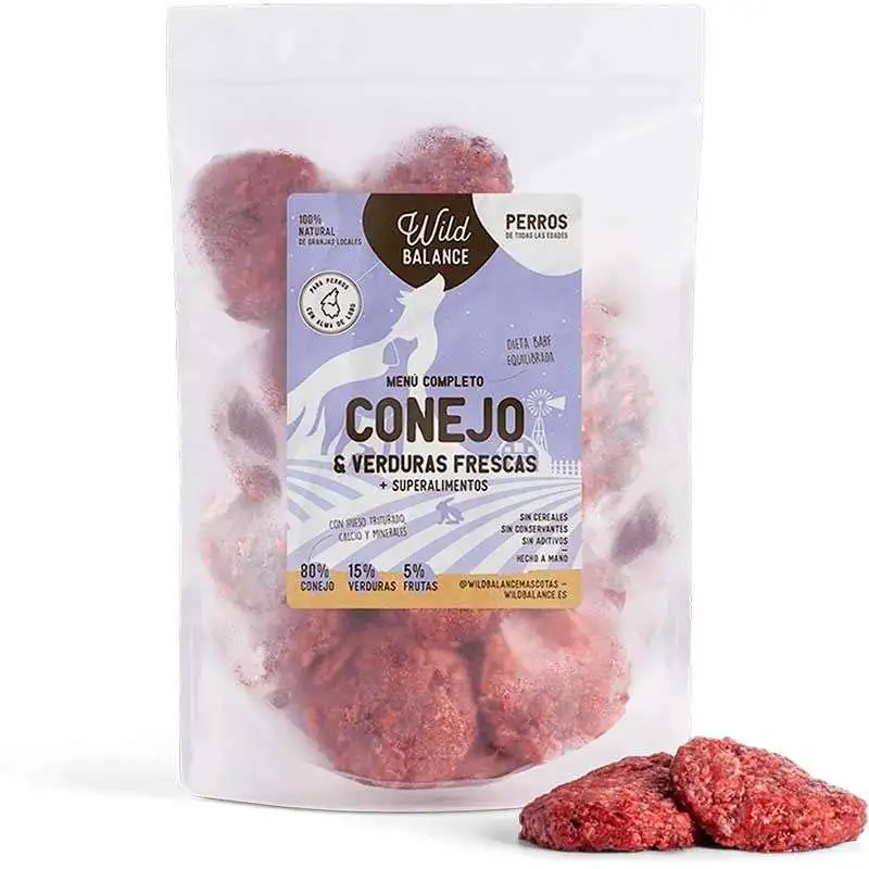 Wild Balance Menú BARF de Conejo con Verduras frescas para perros
