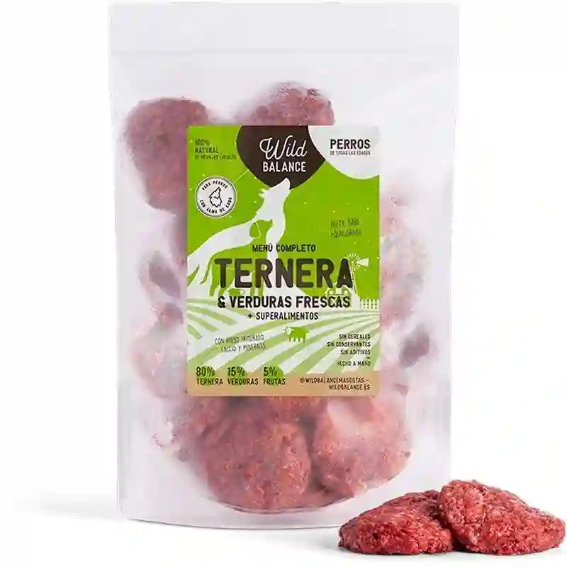 Wild Balance Menú Barf de Ternera Con Verduras Frescas para Perros