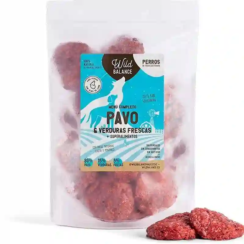 Wild Balance Menú BARF de Pavo con Verduras frescas para perros