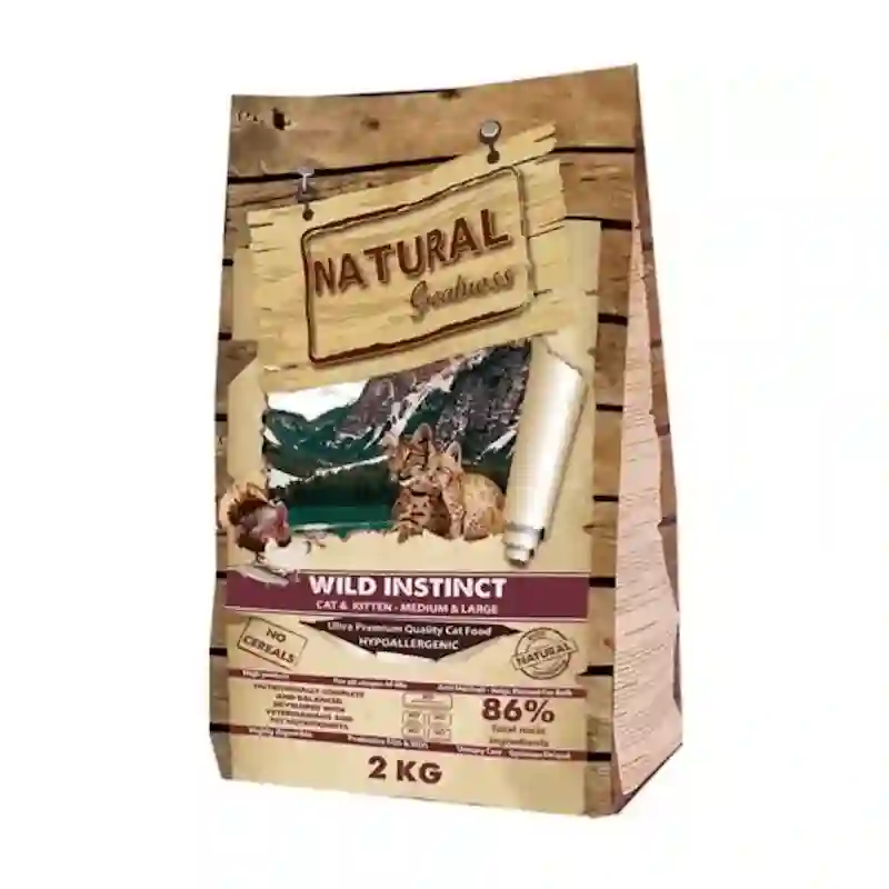 Grandeza natural gato receta instinct wild para gatitos y gatos adultos raza bandes