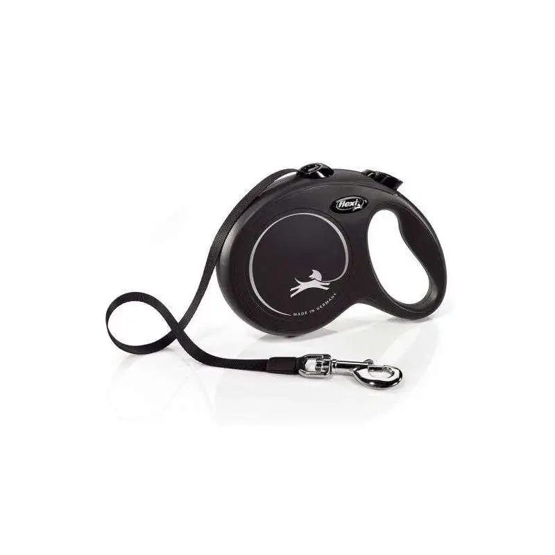 Flexi Nuevo Básico Correa Extensible Negra Cinta