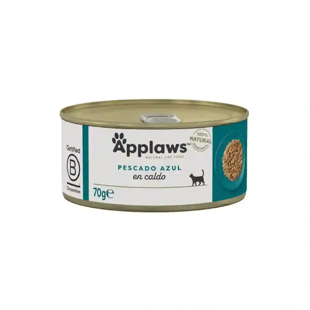 PLAWS LATA GATO PESCADO AZUL EN CALDO 70G