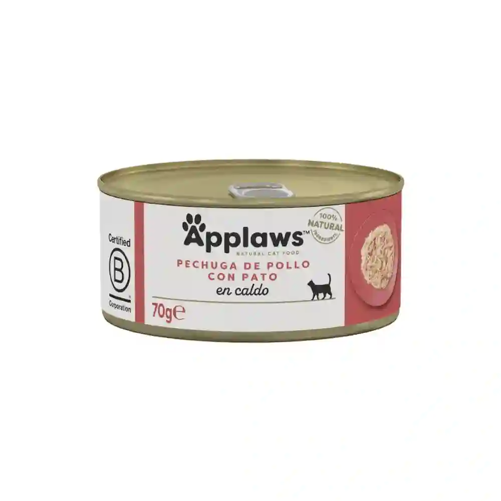 PLAWS LATA GATO POLLO CON PATO EN CALDO 70G