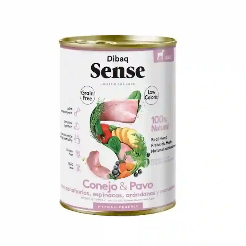 Dibaq Sense Lata Conejo y Pavo para Perros 380G