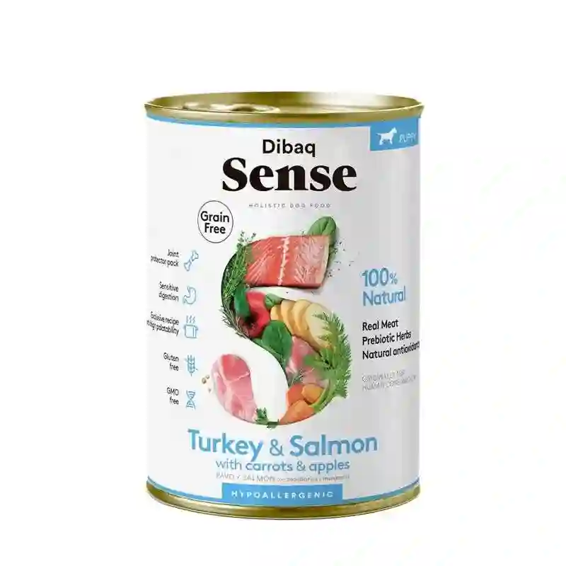 Dibaq Sense Lata Puppy Salmón y Pavo para Perros 380G