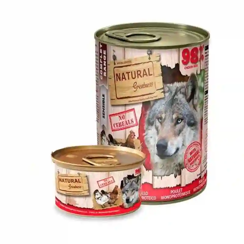 Grandeza natural lata receta pollo monoproteica para perros