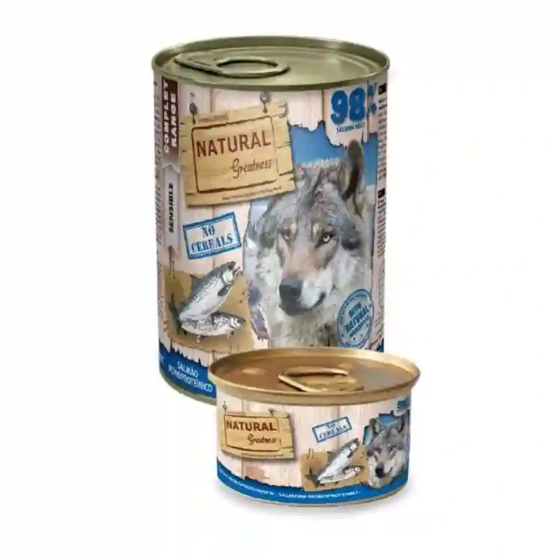 Grandeza natural lata receta de salmón monoproteica para perros