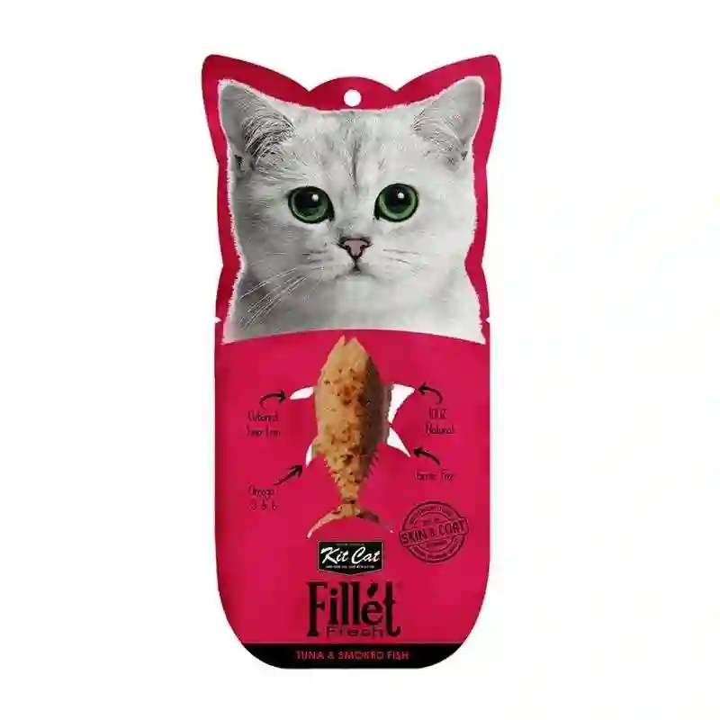 Kit Cat Snack Filete Fresco Lomo de Atún Con Pescado Ahumado