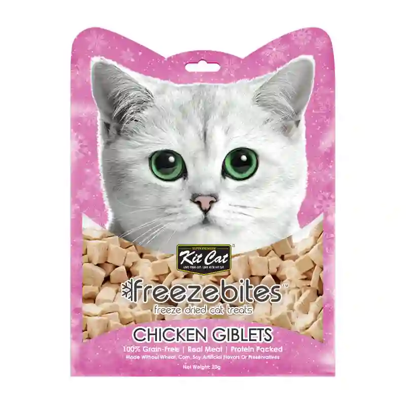 Kit Cat Freezebites Hígado de Pollo Snacks Naturales Para Gatos 15G