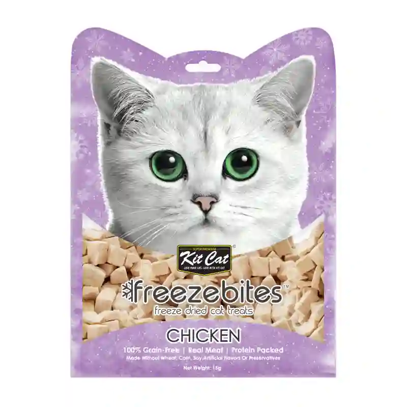 Kit Cat Freezebites Pollo Snacks Naturales Para Gatos 15G