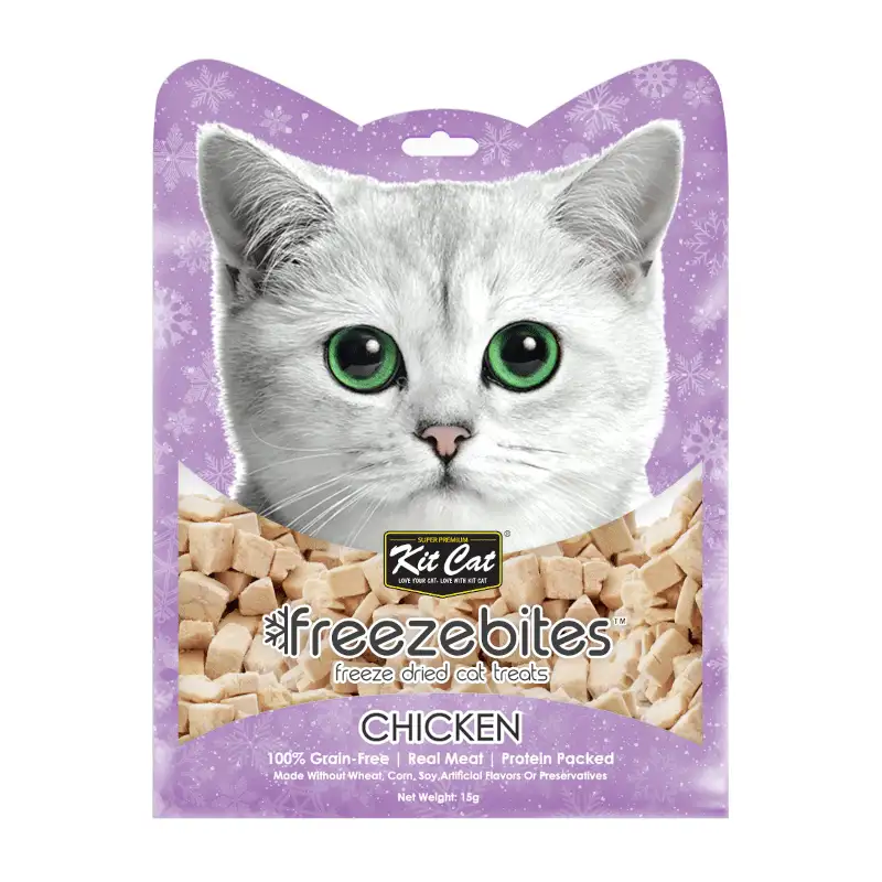 Kit Cat Freezebites Pollo Snacks Naturales Para Gatos 15G