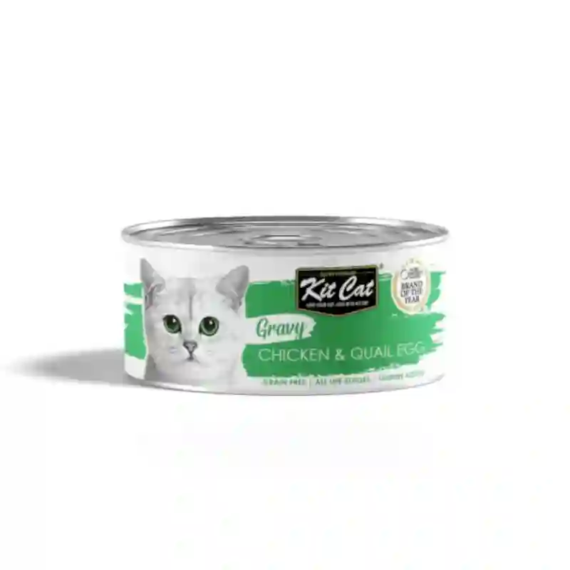 Kit Cat Lata Gravy Pollo Con Huevo de Codorniz en Salsa 70G